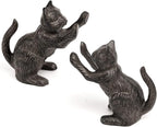 Ambipolar Cat Decorative Bookends, Unique Book Ends to Hold Books Heavy Duty for Office Desk, Vintage Antique Black Home Decor, Shelf Decoration, Modern Living Room Decor