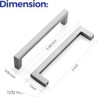 Ravinte 25 Pack Solid 5 Inch Center to Center Slim Square Bar Drawer Handles Cabinet Hardware - Brushed Nickel Kitchen Pulls