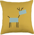 Cute Scandinavian Animals Designs Chic Deer Moose Scandinavian Elk Minimalism Reindeer Throw Pillow, 18x18, Multicolor