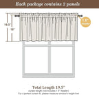 Chyhomenyc Sheer Charcoal Grey Valances for Windows 2 Pack, Small Window Curtains for Living Room Bathroom Cafe Laundry Basement, Modern Top Dual Rod Pocket Voile Curtain, 42W x 18L inches