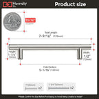 homdiy 5 Pack | Cabinet Handles Brushed Nickel Round Bar Cabinet Pulls 5in Hole Center HD201SN Stainless Steel Drawer Pulls Kitchen Cabinet Handles Cupboard Handles 5 Pack
