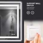 LOAAO 40"X36" LED Bathroom Mirror with Lights, Anti-Fog, Dimmable, Backlit + Front Lit, Lighted Bathroom Vanity Mirror for Wall, Memory Function, Tempered Glass, Shatter-Proof, ETL Listed