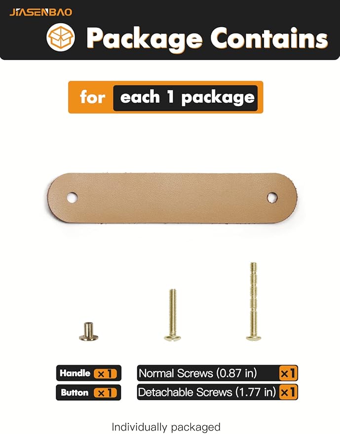 Khaki Leather Drawer Pulls 12 Pack Leather Handles Cabinet knobs for Kitchen Cabinet Drawers Bathroom Dressers