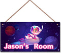 Personalized Universe Sign Astronaut Themed For Kids Room Door Art Décor for Little Man Cave,Custom Name Rocket Wall Decor Decorative Plate for Boys Room Girls Bedroom