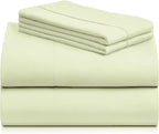 LuxClub 4 PC Sheet Set Bed Sheets Deep Pockets 16" Eco Friendly Wrinkle Free Cooling Machine Washable Hotel Bedding Silky Soft - Sage Green King