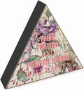 Vintage Wildflowers Art Print Wooden Box Sign Nursery Wall Decor -Inspirational Quote Boho Style Desk Decor for Boy Girls Room Decor Think Positive And Positive Things Will Happen