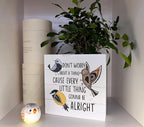 Inspirational Wood Signs, Wooden Box Sign Desk Decor, Cheer Up Plaque, Inspiring and Reassuring Wooden Plaque, Rustic Home Decor, Don't Worry about A Thing Cause Every Little Thing Gonna Be Alright