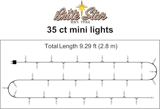 Brite Star 35 Lt Straight Line Lights, Clear, Green Wire