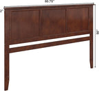 AFI, Madison King Solid Wood Panel Headboard with Attachable Charger, Walnut