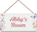 Personalized Name's Room Door Sign Butterfly and Flowers Nursery Kid's Children's Girls Bedroom Decor Wood Door Plaque Sign