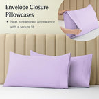 LuxClub 4 PC Queen Sheet Set, Deep Pockets Wrinkle Free Cooling Bed Sheets Hotel Bedding for Women, Men, Kids & Teens, Includes 1 Fitted Sheet, 1 Flat Sheet and 2 Pillowcases - Silky Soft Lavender