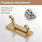 pickpiff Wall Hooks for Coat and Towel: 13LB Adhesive Door Hanger Stick on, Brushed Gold