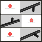 homdiy Black Cabinet Handles 10Pack 6-1/4inch Hole Center Kitchen Drawer Pulls and Knobs Stainless Steel Cabinet Hardware for Bathroom, Cupboard