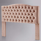 24KF Upholstered Tufted Button Velvet Headboard,Comfortable Fashional Headboard Queen/Full Size,Blush