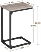 AMHANCIBLE C Shaped Side Table, End Tables Living Room Set of 2, Slide Under Couch Table for Sofa, TV Trays for Bedroom, Small Space, Greige HET02CGY