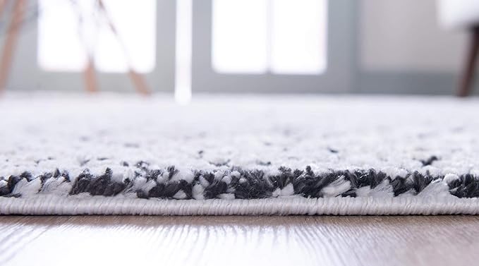 Rugs.com Morocco Collection Rug – 9' x 12' Ivory High-Pile Rug Perfect for Living Rooms, Large Dining Rooms, Open Floorplans