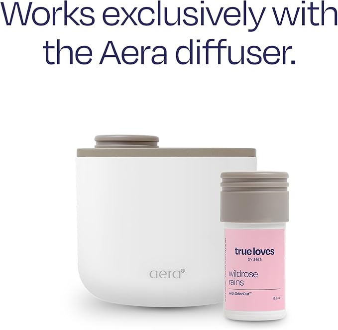 Aera True Loves Wildrose Rains - Deodorizing Home Fragrance Scent Refill for Pet Odor - Notes of Green Leaves, Rose Petal & Water Lily - 12.5mL - For Use With Aera Diffuser (Sold Separately)
