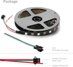 BTF-LIGHTING WS2812B IC RGB 5050SMD Pure Gold Individual Addressable LED Strip 16.4FT 150LED 30Pixel/m Flexible Full Color IP30 DC5V for DIY Chasing Color Project(No Adapter or Controller)