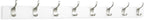 Amazon Basics Wall Mounted Modern Coat Rack with Versatile Storage Hooks, Rectangular, 8-Hook, White