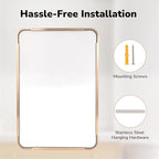 USHOWER Gold Bathroom Mirrors 22"x30" 2 Pack, Brushed Gold Rounded Rectangle Mirrors for Over Sink, Aluminum Frame, Anti-Rust, Tempered Glass, Horizontal or Vertical Mounted