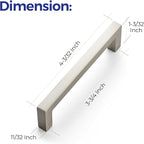 Ravinte 30 Pack Solid 3-3/4 Inch Center to Center Slim Square Bar Drawer Handles Kitchen Cabinet Handles Brushed Nickel Drawer Pulls Kitchen Cabinet Hardware Pulls