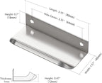 Ravinte Hardware 12 Pack Silver Cabinet Handles, 3.15 Inch (80mm) Finger Edge Pulls, 2-1/2 Inch Hole Center, Finger Pulls for Cabinets
