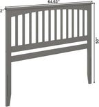 AFI, Mission Queen Solid Wood Headboard with Attachable Charger, Grey