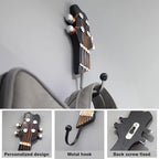 KUNGYO Vintage Guitar Shaped Decorative Hooks Rack Hangers for Hanging Clothes Coats Towels Keys Hats Metal Resin Hooks Wall Mounted Heavy Duty (3-Pack) (Guitar Hook-A)