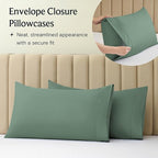 LuxClub 4 PC King Sheet Set, Breathable Luxury Bed Sheets, Deep Pockets Wrinkle Free Cooling Bed Sheets Machine Washable Hotel Bedding Silky Soft - Tree Moss Green King