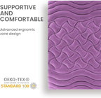 SLEEP ZONE Cooling Mattress Topper Cal King, Premium Zoned Quilted Mattress Pad, Pillow Top Mattress Protector Cover, Machine Wash Durable, Deep Pocket 8-21 inch, Purple, Cal King