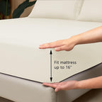 Mejoroom California King Size Sheet Set - Soft Microfiber Bed Sheets,Deep Pocket Fitted Sheet, Breathable, Wrinkle & Fade Resistant - 4 Piece (California King, Ivory)