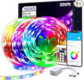 VOLIVO 300ft LED Strip Light Bluetooth, Color Changing LED Strip Lights for Bedroom, Music Sync RGB Lighting with 24Key Remote/APP Control for Home Decoration