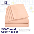 6 Piece Bed Sheet Set, Twin, Peach