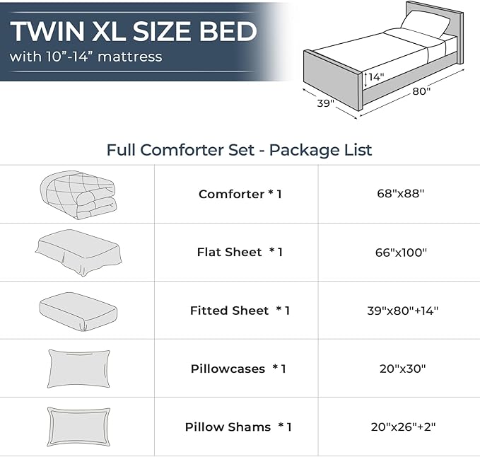 HEVUMYI Rose Gold Twin-XL Comforter Set - 5-Piece All Season Bed in a Bag Twin-XL, Ultra Soft Bedding Set with Comforter, Flat Sheet, Fitted Sheet, Pillowcases, Pillow Shams