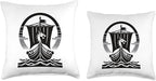 Viking Dragon Ship s Scandinavian Nordic Long Ship Throw Pillow