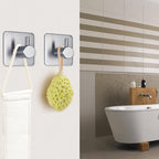 Adhesive Towel Hooks Heavy Duty Wall Hooks Waterproof Stainless Steel Hanger for Hanging Coat, Hat, Towel Robe Hook Rack Wall Mount- Bathroom and Bedroom 4-Packs