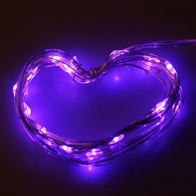 ANJAYLIA Purple String Lights, LED Fairy Lights Battery Operated 30leds Firefly Fairy Lights Party Home Wedding Festival Decorations