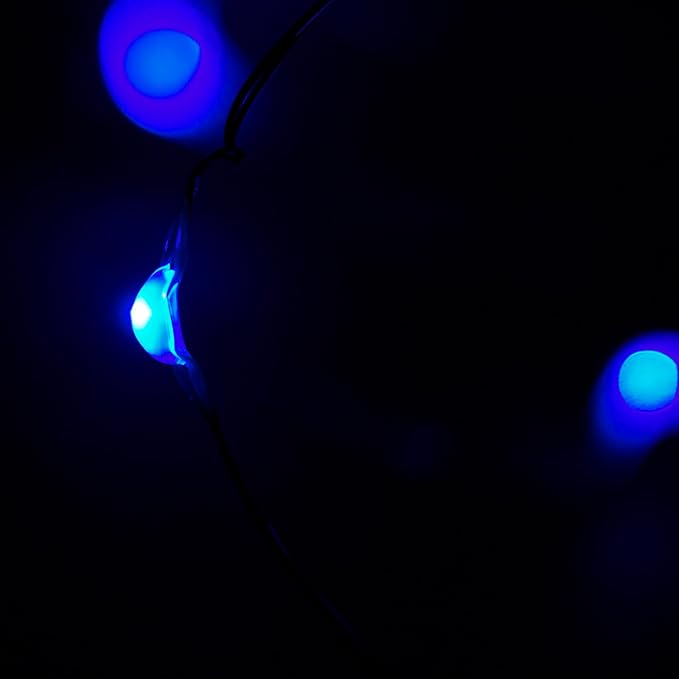 30 LEDs Blue Color String Lights Silver Wire Indoor and Outdoor 9.5 Feet Firefly Starry Fairy Lights Battery Powered for DIY, Christmas, Holidays, Party, Bedroom and Centerpieces
