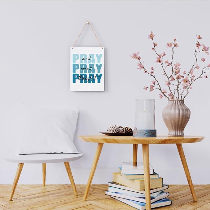 Pink Bible Verses Wall Decor, Christian Inspirational Wooden Sign Art for Home, Porch, Bedroom, Living Room, Office - Women's Room Decor