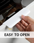 5 Pack 6 inch self Adhesive Cabinet Handles Adhesive Cabinet pulls Drawer Edge pulls Bright White Stick on Handles for Cabinet Finger pulls for Concealed Drawer Seam Flat