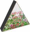 Never Never Ever Give Up with Floral Art Print Wooden Box Sign Nursery Decor for Boys Girls - Boys Room Decor for Bedroom