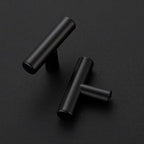 3 Pack Matte Black Cabinet Knobs - Kitchen Cabinet Knobs Black Cabinet Pulls for Kitchen Cabinet Drawer Stainless Steel Dresser Knobs for Cabinet Hardware 2in Length Single Hole T Bar