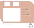 Linen Home 100% Cotton Percale Sheets Queen Size, Tera Clay, Deep Pocket, 4 Pieces Set - 1 Flat, 1 Deep Pocket Fitted Sheet and 2 Pillowcases, Crisp Cool and Strong Bed Linen