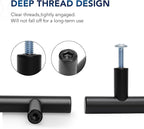 JOY DECOR 15 Pack Cabinet Handles, Black Cabinet Pulls, 10 in Hole Center Kitchen Hardware, Stainless Steel T Bar Handles for Dresser Drawers