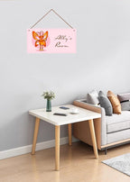 Personalized Cartoon Animal Sign Butterfly Room Door Sign for Boys Bedroom Kids Room Nursery Wall Art Decor Custom Name Art Wooden Plaque for Little Man Cave