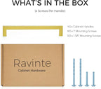 Ravinte 40 Pack 7-1/2 Inch Kitchen Square Cabinet Handles Brushed Brass Pulls Gold Drawer Pulls Kitchen Cabinet Hardware for Cupboard Drawer Handles