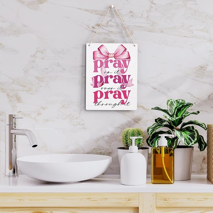 Pink Room Decor Christian Wall Decoration Bedroom Decor for Teen Girls Pink Dorm Room Decoration Bible Verses Wall Decor for Women Gift, Wooden Sign Wall Art Easter Decoration for Farmhouse Home Porch Bedroom Office