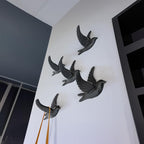 Ambipolar 5-Pack Bird Flying Style Coat Hooks, Vintage Black Hooks for Coats, Hats, and More, Sturdy Cast Iron Construction, Rustic Farmhouse Theme, Easy Installation Versatile and Durable