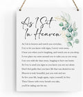 BELLOWDEER Inspirational Decor As I Sit In Heaven Christian Gifts Bible Verse Wall Art Scripture Wooden Hanging Sign for Modern Home Office Bathroom Bedroom Wall Art Decoration 8 x 10 Inches