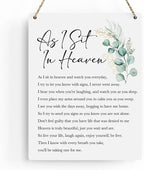 BELLOWDEER Inspirational Decor As I Sit In Heaven Christian Gifts Bible Verse Wall Art Scripture Wooden Hanging Sign for Modern Home Office Bathroom Bedroom Wall Art Decoration 8 x 10 Inches